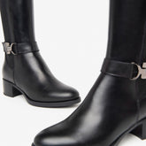 NeroGiardini Stivale Nero in Pelle e Materiale Tecnico